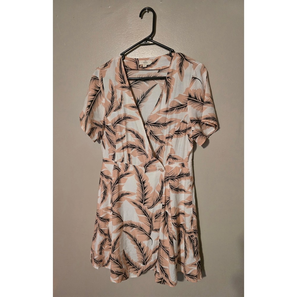 Entro Mini Dress Tropical White Pink‎ Womens Size Large